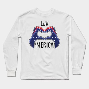 Love United States America USA Heart Hands Long Sleeve T-Shirt